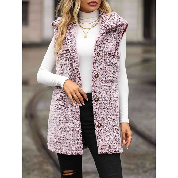 So Lovrie Jackets & Blazers - Longline Teddy Vest Jacket